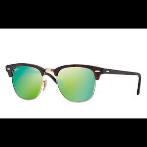 Ray Ban Clubmaster Green Flash Lense Sunglasses